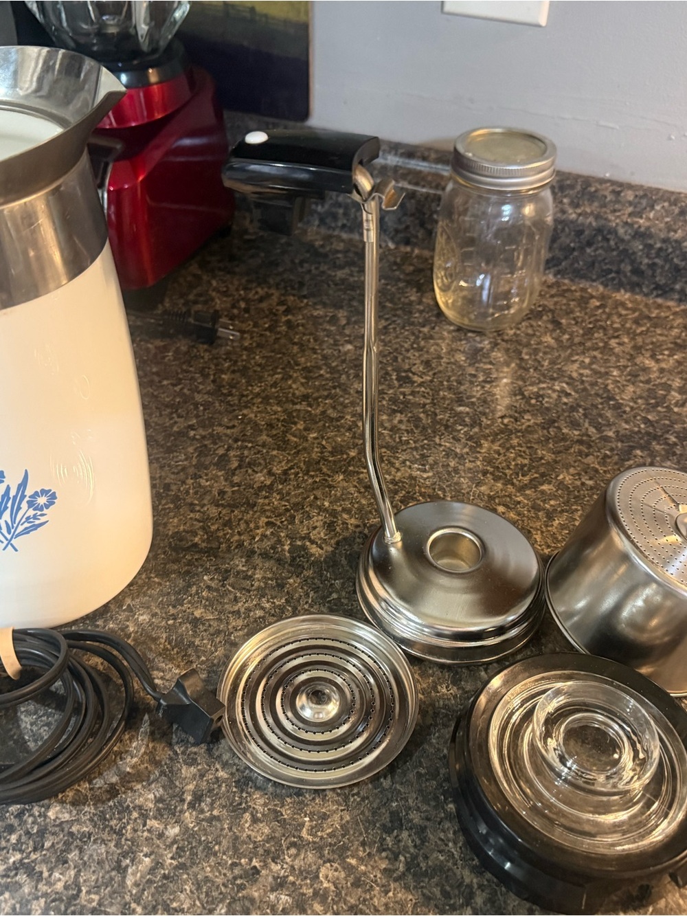 Corningware Stainless Steel Coffee/Tea Accessory Set with Black Accents